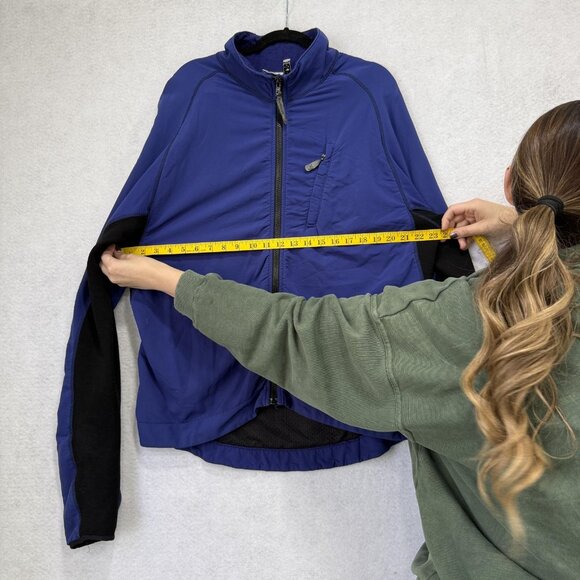 Ibex Cycling Jacket Mens Large Blue Black Full Zip Rear Zip Pocket Made in USA - Picture 4 of 12